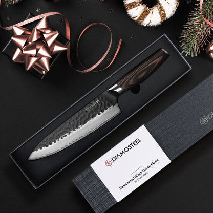 8-Inch Japanese Chef Knife - 3-Layer 9CR18MOV High Carbon Stainless Steel Professional Chef Knife - Gyuto Knife with Ergonomic Pakkawood Handle & Premium Gift Box