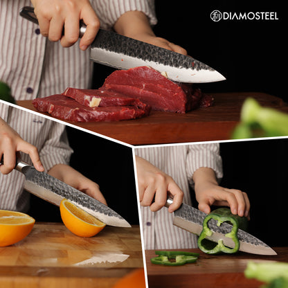 8-Inch Japanese Chef Knife - 3-Layer 9CR18MOV High Carbon Stainless Steel Professional Chef Knife - Gyuto Knife with Ergonomic Pakkawood Handle & Premium Gift Box