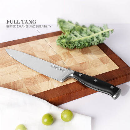Diamosteel Chef's Knife, Premium 8-Inch Kitchen Knife with 5CR15MOV High Carbon Stainless Steel Ergonomic Handle, Cooking Knife for Cutting, Slicing & Dicing, Perfect Gift for Any Occasion