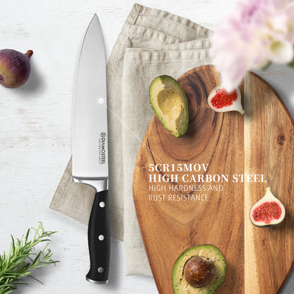 Diamosteel Chef's Knife, Premium 8-Inch Kitchen Knife with 5CR15MOV High Carbon Stainless Steel Ergonomic Handle, Cooking Knife for Cutting, Slicing & Dicing, Perfect Gift for Any Occasion