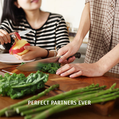 Diamosteel Kitchen Knife Set 3PCS Professional Chef Knife Set High Carbon Stainless Steel, Cooking Knife Set with Ergonomic Pakkawood Handle Gifts for Chef